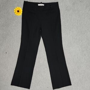 LOFT Petites Brand Black Low Rise Flare Leg Front Crease Trousers Pants Slacks